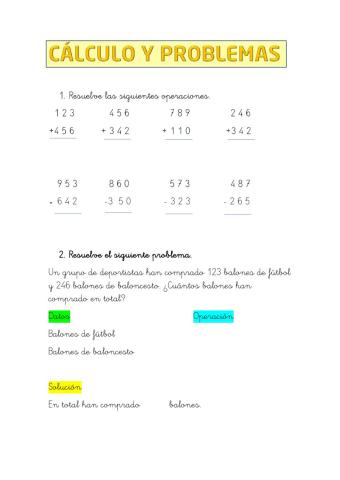 Cálculo y problemas
