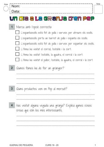 Un dia la granja d'en Pep