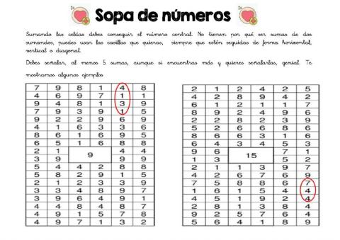 Sopa de números