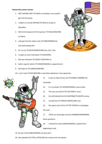 Infinitive vs -ing form