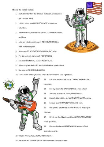 Infinitive vs -ing form