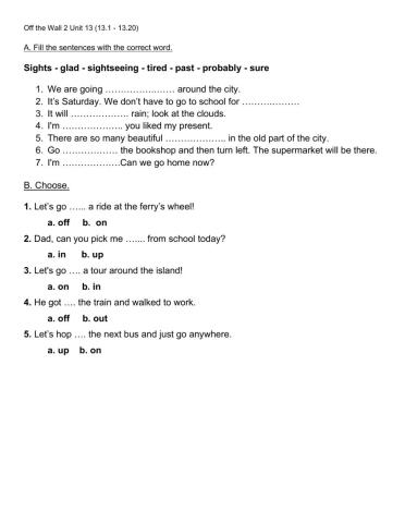 Off the Wall 2 Unit 13 (13.1 - 13.20)