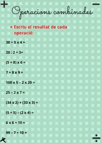 Operacions combinades resultats