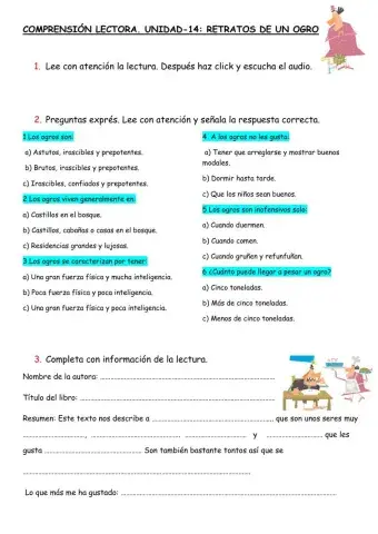 Lectura comprensiva u-14 lengua