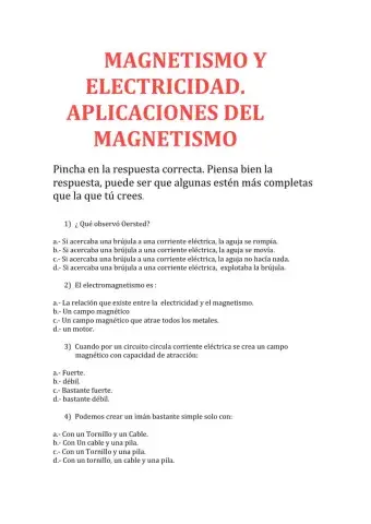 Magnetismo y electricidad.