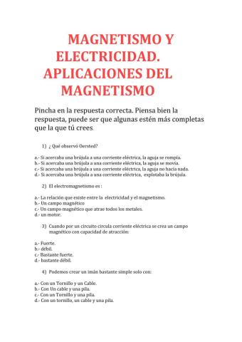 Magnetismo y electricidad.