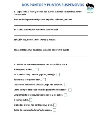 Dos puntos y puntos seguidos