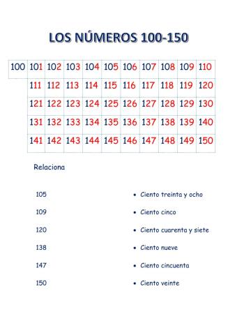 Numeros 100-150