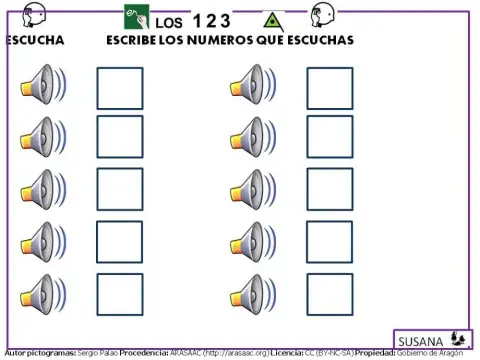 Del 1 al 5 en francés