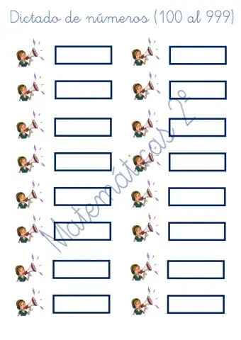 Dictado de números (100 a 999)