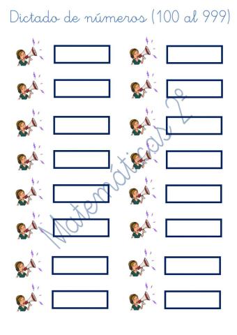 Dictado de números (100 a 999)