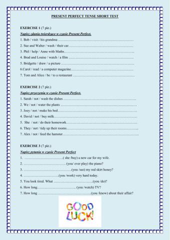 Team up 2 unit 7 present perfect short test