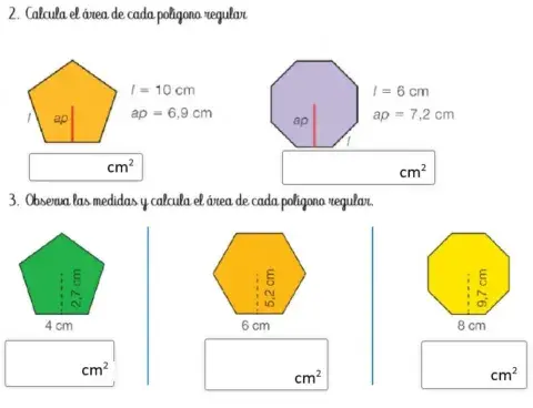 Área polígonos regulares
