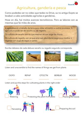 Agricultura, pesca e gandaría