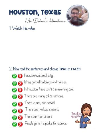 Listening comprehension: Houston, Texas