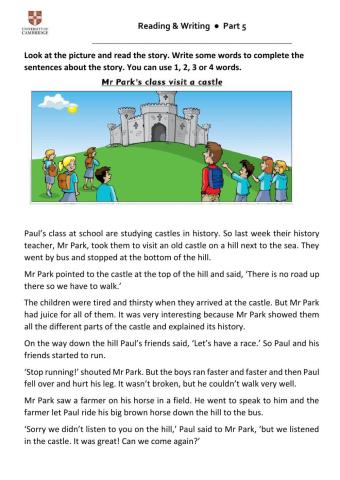 FLYERS reading and writing part 5