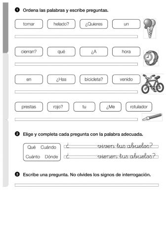 Ordena esas frases interrogativas