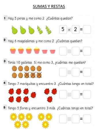 Problemas sumas y restas