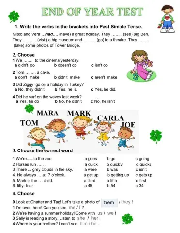 End of Year Test 4th Grade