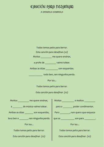 Canción: Canción para desafinar