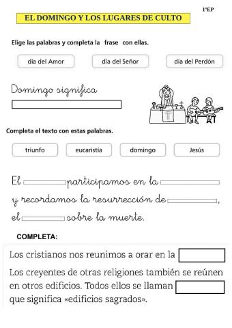 El domingo y los lugares de culto