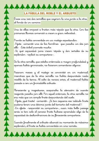 Fábula del roble y el arbusto