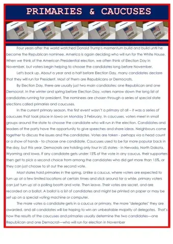 Primaries and caucuses