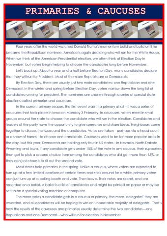 Primaries and caucuses