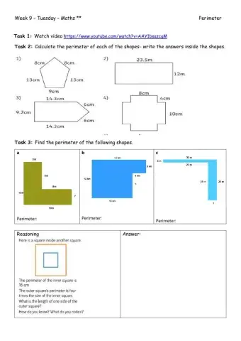 Week 9 - Tuesday - Maths --