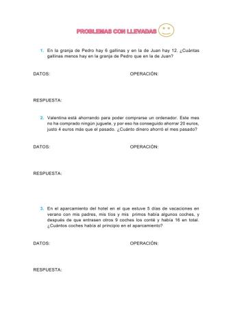 Problemas con llevadas