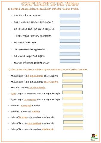 Complementos del verbo