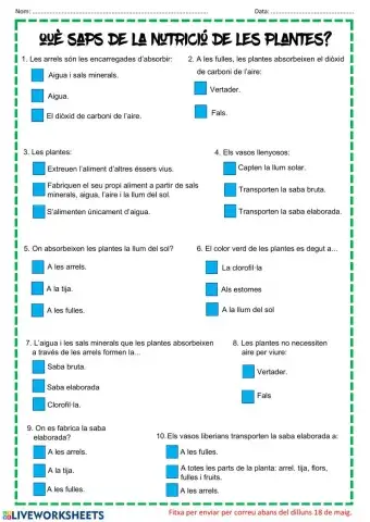 Enquesta sobre la nutrició de les plantes