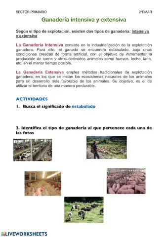 Ganadería intensiva y extensiva