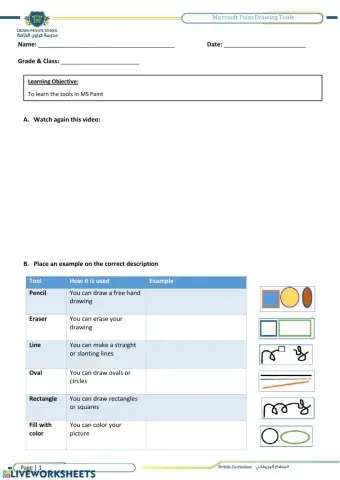 MS Paint Drawing Tools