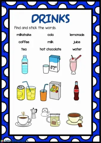 Drinks 3. Find and stick