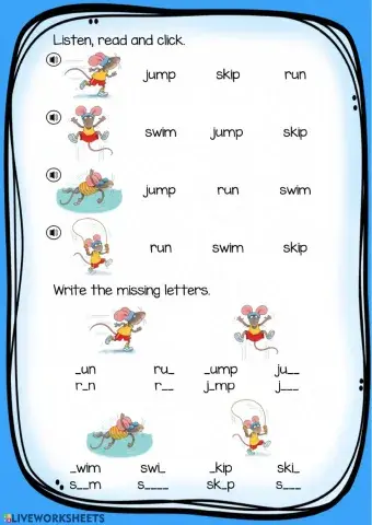 4 action verbs 2. Read and write