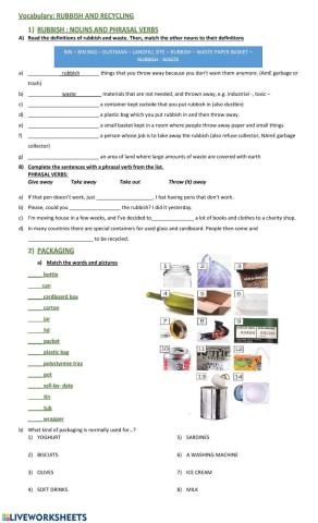 Rubbish and recycling