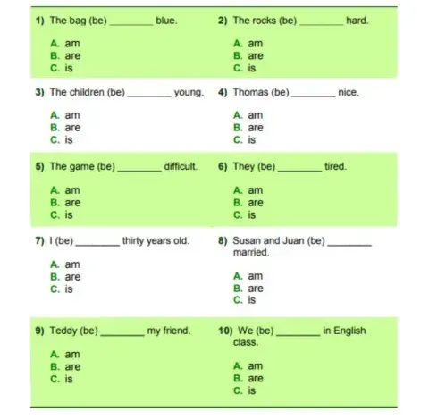 Verb to be affirmative