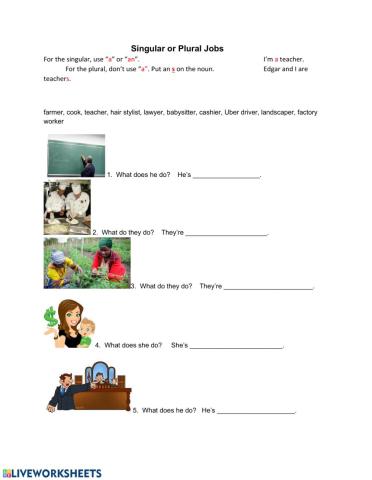 Jobs: Singular and Plural