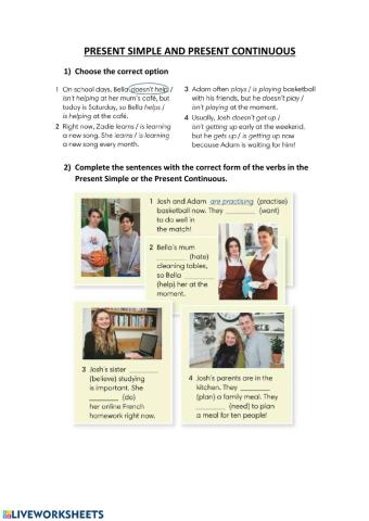 Present Simple and Continuous