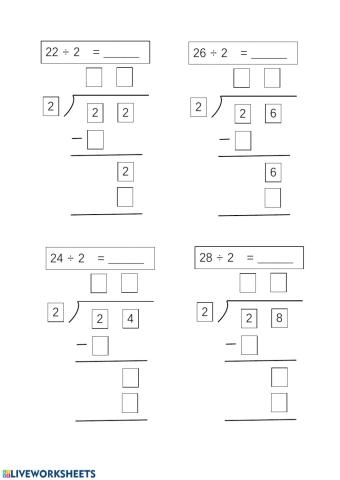 二年级数学：2的竖式除法，商数-9