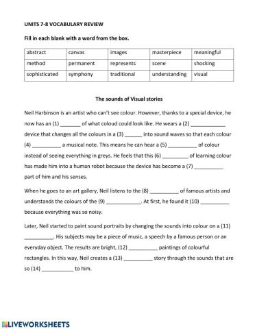 Unit 7-8 Vocabulary Review