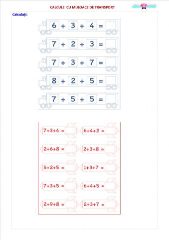 CALCULE CU MIJLOACE DE TRANSPORT