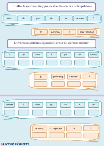 At the summer camp. Clase 2.