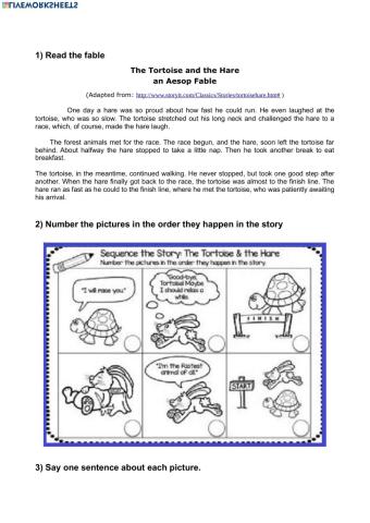 The Tortoise and the Hare picture sequencing