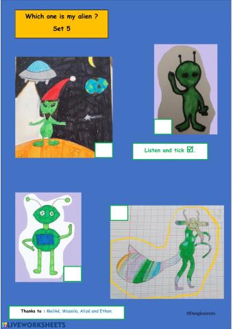 Which one is my alien ? Set 5