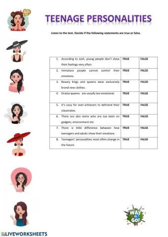 TEENAGE PERSONALITIES