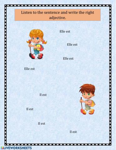 Les adjectifs féminins et masculins