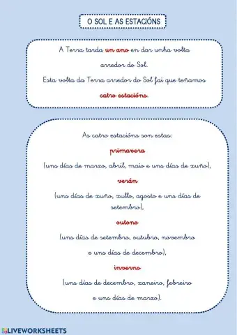 O SOL E AS ESTACIÓNS