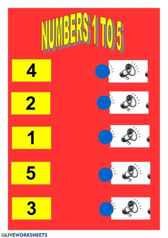 Numbers 1 to 5